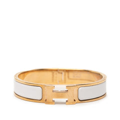 エルメス クリックH PM ブレスレット ゴールド ホワイト メッキ レディース HERMES 【中古】