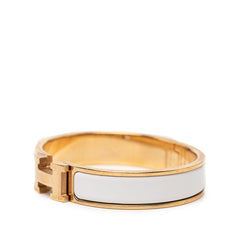 エルメス クリックH PM ブレスレット ゴールド ホワイト メッキ レディース HERMES 【中古】