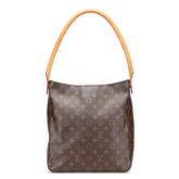 ルイ ヴィトン モノグラム ルーピングGM ショルダーバッグ ハンドバッグ M51145 ブラウン PVC レザー レディース LOUIS VUITTON 【中古】