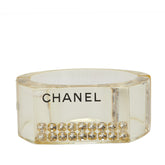 シャネル ロゴ バングル イエロー クリア プラスチック ラインストーン レディース CHANEL 【中古】