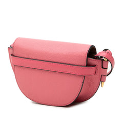 ロエベ ゲート ミニ ショルダーバッグ 斜めかけ ピンク レザー レディース LOEWE 中古