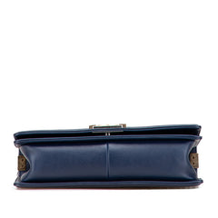 シャネル ボーイシャネル ワイルドステッチ チェーン ショルダーバッグ ネイビー カーフスキン レディース CHANEL 【中古】