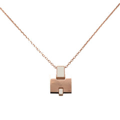 エルメス アイリーン ネックレス ピンクゴールド ホワイト メッキ レディース HERMES 【中古】
