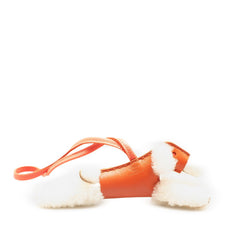 エルメス バディチャーム バッグチャーム アイボリー レッド ムートン アニョーミロ レディース HERMES 【中古】