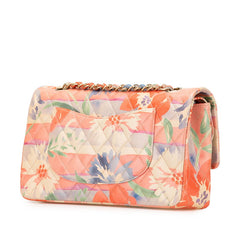 シャネル マトラッセ25 ダブルフラップ ココマーク フラワー チェーン ショルダーバッグ ピンク マルチカラー ラムスキン レディース CHANEL 【中古】