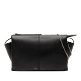 セリーヌ トリフォルド チェーン ショルダーバッグ ブラック レザー レディース CELINE 【中古】