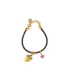 ルイ ヴィトン ブラスレ ヴィヴィエンヌ プール ブレスレット M1016Z ブラウン ゴールド金具 PVC メッキ レディース LOUIS VUITTON 【中古】