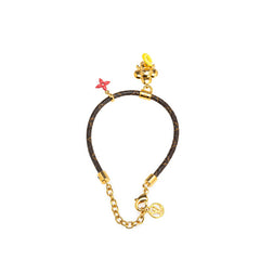 ルイ ヴィトン ブラスレ ヴィヴィエンヌ プール ブレスレット M1016Z ブラウン ゴールド金具 PVC メッキ レディース LOUIS VUITTON 【中古】