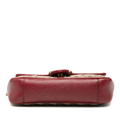 グッチ GGキャンバス GGマーモント チェーン ショルダーバッグ 446744 ベージュ レッド キャンバス レザー レディース GUCCI 【中古】