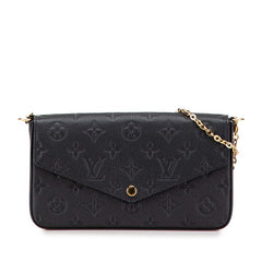 ルイ ヴィトン モノグラム アンプラント ポシェット フェリシー チェーン ショルダーバッグ M64064 ノワール ブラック レザー レディース LOUIS VUITTON 【中古】