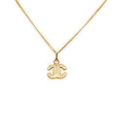シャネル ココマーク ネックレス ゴールド グリーン系 メッキ ラインストーン レディース CHANEL 【中古】