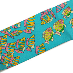 エルメス ツイリー RENCONTRE OCEANE 大西洋の出会い スカーフ ブルー マルチカラー シルク レディース HERMES 【中古】