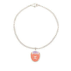 シャネル ココマーク イチゴモチーフ ストロベリー チェーン ブレスレット シルバー ピンク パープル メタル レディース CHANEL 【中古】