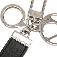ルイ ヴィトン タイガ ポルトクレ LVクラブ キーリング キーホルダー バッグチャーム M65046 アルドワーズ ブラック シルバー メタル レザー レディース LOUIS VUITTON 【中古】