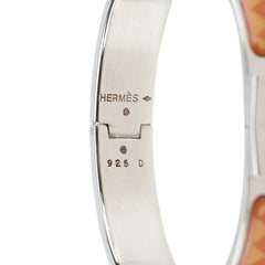 エルメス エマイユ バングル シルバー ブラウン ベージュ メタル レディース HERMES 【中古】