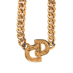 ディオール CDロゴ ラインストーン ネックレス ゴールド メッキ レディース Dior 【中古】