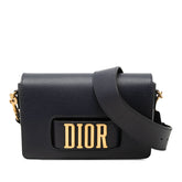 ディオール エボリューション 斜め掛け ショルダーバッグ ネイビー レザー レディース Dior 中古