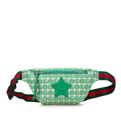 グッチ チルドレンズ GGロゴ 星 スター ウエストバッグ ボディバッグ 502095 グリーン キャンバス レザー レディース GUCCI 【中古】