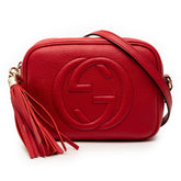 グッチ ソーホー インターロッキングG タッセル ディスコバッグ ショルダーバッグ 308364 レッド レザー レディース GUCCI 【中古】