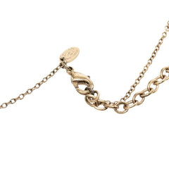 シャネル ココマーク アイコン ボーダー ネックレス ゴールド ブルー メッキ レジン レディース CHANEL 中古