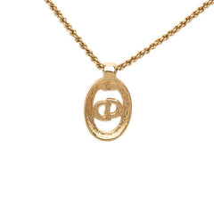 ディオール サークル CDロゴ チェーン ネックレス ペンダント ゴールド メッキ ラインストーン レディース Dior 中古