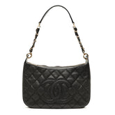 シャネル マトラッセ ココマーク チェーン ショルダーバッグ ハンドバッグ ブラック キャビアスキン レディース CHANEL 【中古】