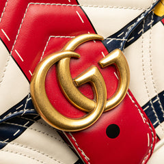 グッチ GGマーモント チェーン ショルダーバッグ 443497 ホワイト マルチカラー レザー レディース GUCCI 【中古】