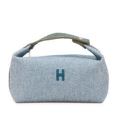 エルメス ブリッド ア ブラックGM ハンドバッグ ポーチ ネイビー カーキ トワルオフィシエ レディース HERMES 【中古】