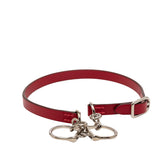 エルメス エトリエ ドゥブルトゥール チョーカー レッド シルバー レザー メタル レディース HERMES 【中古】
