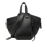 ロエベ アナグラム ハンモック スモール ハンドバッグ ショルダーバッグ 2WAY ブラック レザー レディース LOEWE 中古
