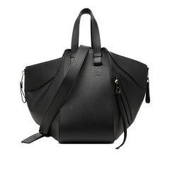 ロエベ アナグラム ハンモック スモール ハンドバッグ ショルダーバッグ 2WAY ブラック レザー レディース LOEWE 中古