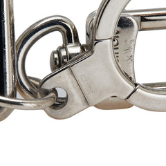 ルイ ヴィトン ポルト クレ ダミエ クラーク キーリング キーホルダー M66268 シルバー ブラック メタル レディース LOUIS VUITTON 【中古】