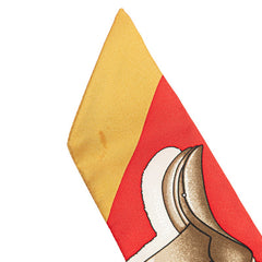 エルメス ツイリー Jumping ジャンピング スカーフ レッド マルチカラー シルク レディース HERMES 【中古】