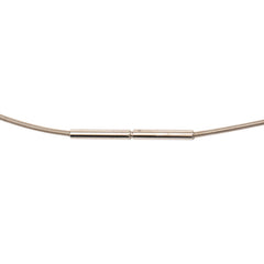 エルメス カージュ ド アッシュ Hキューブ ネックレス シルバー ライトブルー メタル レディース HERMES 【中古】