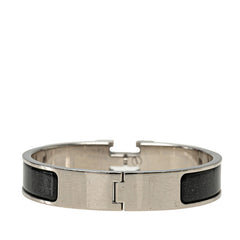 エルメス クリックH PM ブレスレット シルバー ブラック メタル レディース HERMES 【中古】