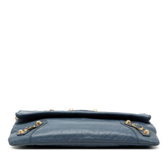 バレンシアガ ザ ジャイアント エンベロープ ショルダーバッグ クラッチバッグ 2WAY 327079 ブルー レザー レディース BALENCIAGA 【中古】