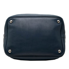 プラダ 三角ロゴプレート ハンドバッグ ショルダーバッグ 2WAY ネイビー レッド レザー レディース PRADA 【中古】