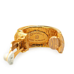 シャネル マトラッセ ラウンド サークル スイング イヤリング ゴールド メッキ レディース CHANEL 【中古】