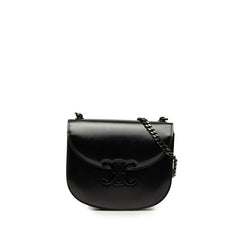 セリーヌ トリオンフ ブザス クレア チェーン ショルダーバッグ ブラック レザー レディース CELINE 中古