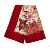 エルメス カレ90 TURQVERIES EN L'HONNEUR DE MHT ムッシュ ド Tのためのトルコ行進曲 スカーフ レッド マルチカラー シルク レディース HERMES 【中古】