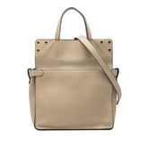 フェンディ フリップ スモール ハンドバッグ ショルダーバッグ 2WAY 8BT302 ベージュ レザー スウェード レディース FENDI 中古
