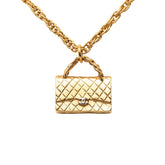 シャネル ヴィンテージ マトラッセ バッグ モチーフ ペンダント ネックレス ゴールド メッキ レディース CHANEL 【中古】