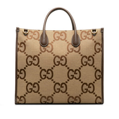 グッチ ジャンボGG シェリーライン ショルダーバッグ トートバッグ 2WAY 678839 ベージュ マルチカラー キャンバス レザー レディース GUCCI 中古