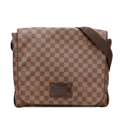 ルイ ヴィトン ダミエ ブルックリンMM 斜め掛け ショルダーバッグ N51211 ブラウン PVC レザー レディース LOUIS VUITTON 【中古】