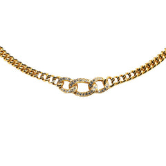 ディオール トリプル ラウンド ラインストーン ネックレス ゴールド メッキ レディース Dior 【中古】