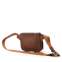 ロエベ アナグラム ミリタリー バムバッグ ボディバッグ ブラウン レザー レディース LOEWE 中古