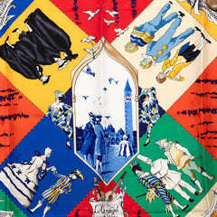 エルメス カレ90 CARNAVAL DE VENISE ベニスのカーニバル スカーフ 大判 マルチカラー シルク レディース HERMES 【中古】