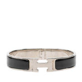 エルメス クリックH PM バングル ブレスレット シルバー ブラック メタル エナメル レディース HERMES 中古