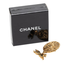 シャネル ココマーク ホース 馬 ブローチ ゴールド メッキ レディース CHANEL 【中古】