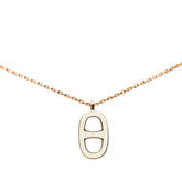 エルメス ファランドールPM ネックレス ホワイト アイボリー ピンクゴールド メッキ レディース HERMES 中古